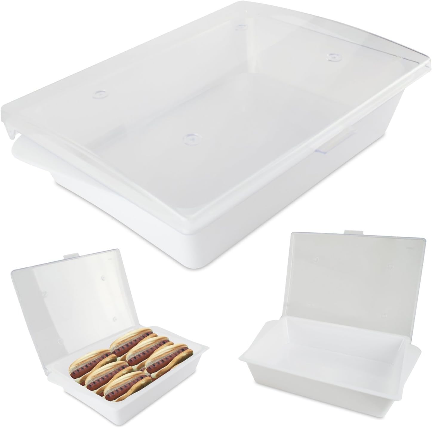 All-In-One Chafer Catering Dish, Acrylic Serving Tray, Food Platter by Cater Dome: Stackable, With Removable Food-Grade Tray, Perfect for Picnics, Parties & Barbeques (White)