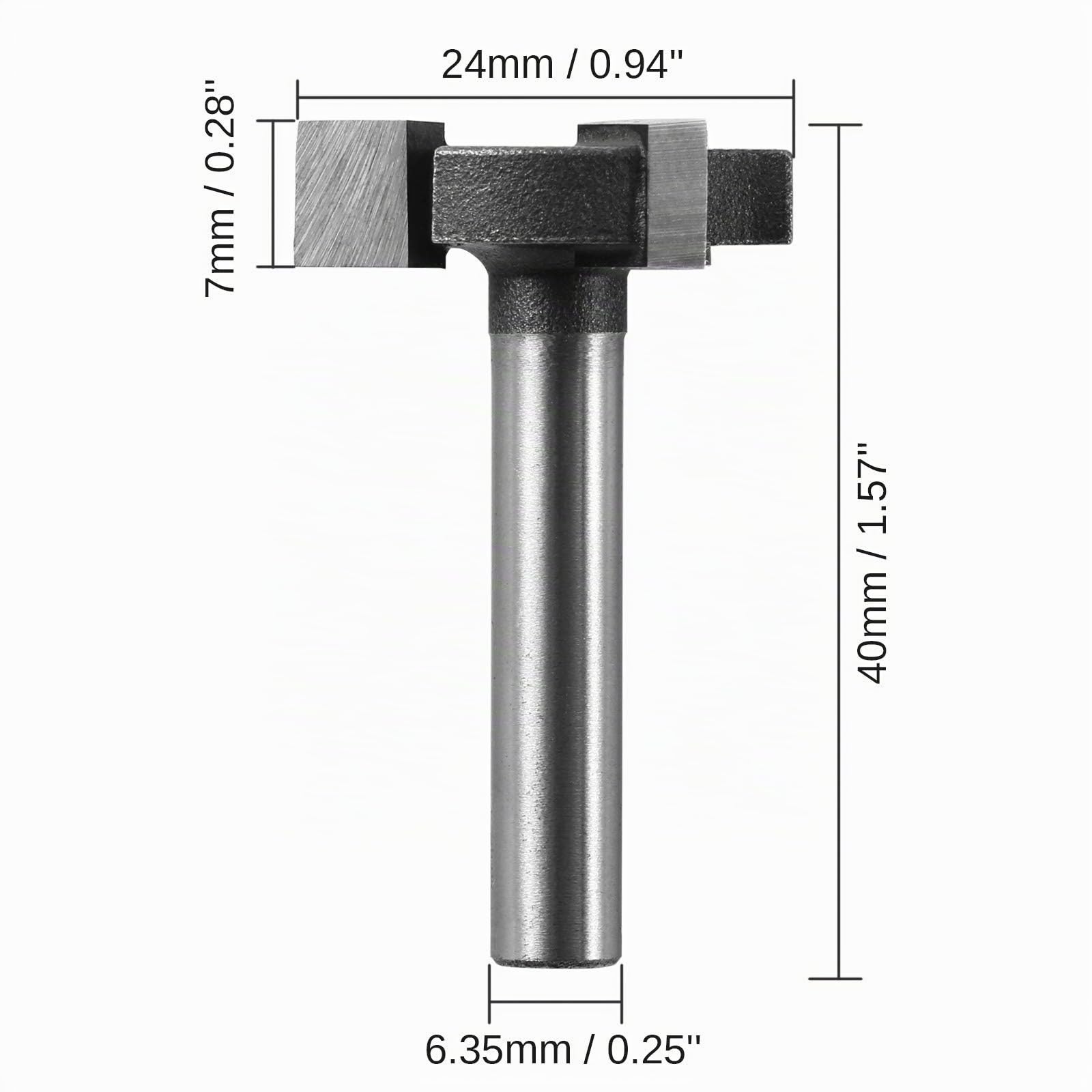 Genmitsu 3 x CNC-Spoilboard-Fräser-Bits mit 3 Nuten, 1/4-Zoll-Schaft, 2,4 cm Schnittdurchmesser, Plattenfräser für Holzbearbeitung, RB03A