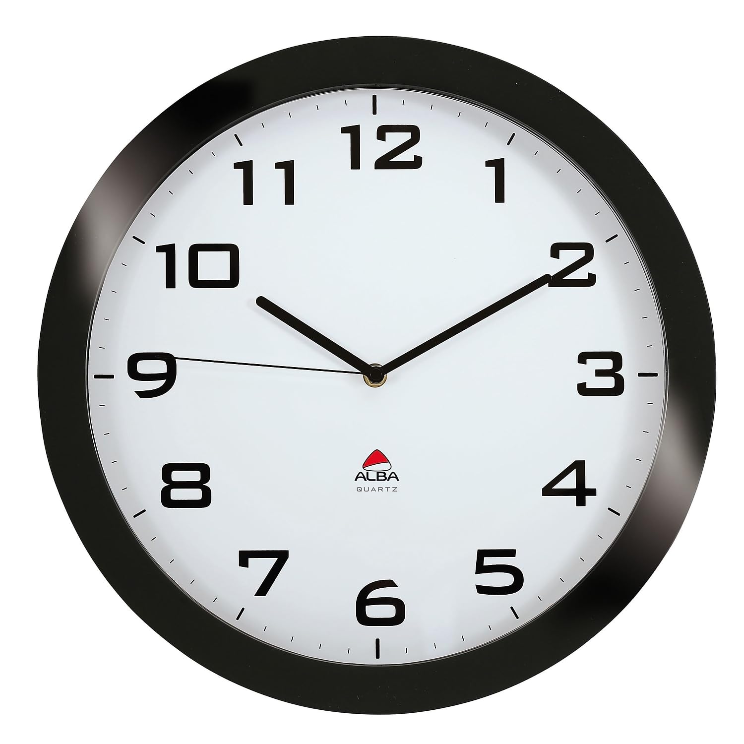 Alba Reloj de Cuarzo de Pared negro de cristal con formato cuadrado de 38 cm