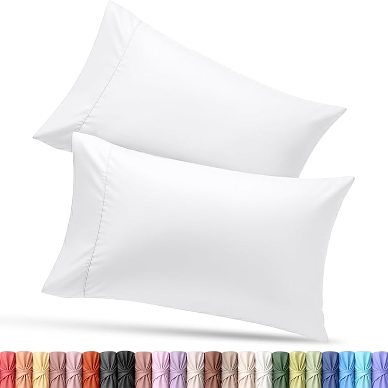 Pillow Cases King Size Set of 4, Ultra Soft Comfy Pillow Covers, White | Comfortable Pillow Sham like Pillowcases with Envelope Closure, Breathable Fabric, Fade & Shrink Resistant, Machine Washable