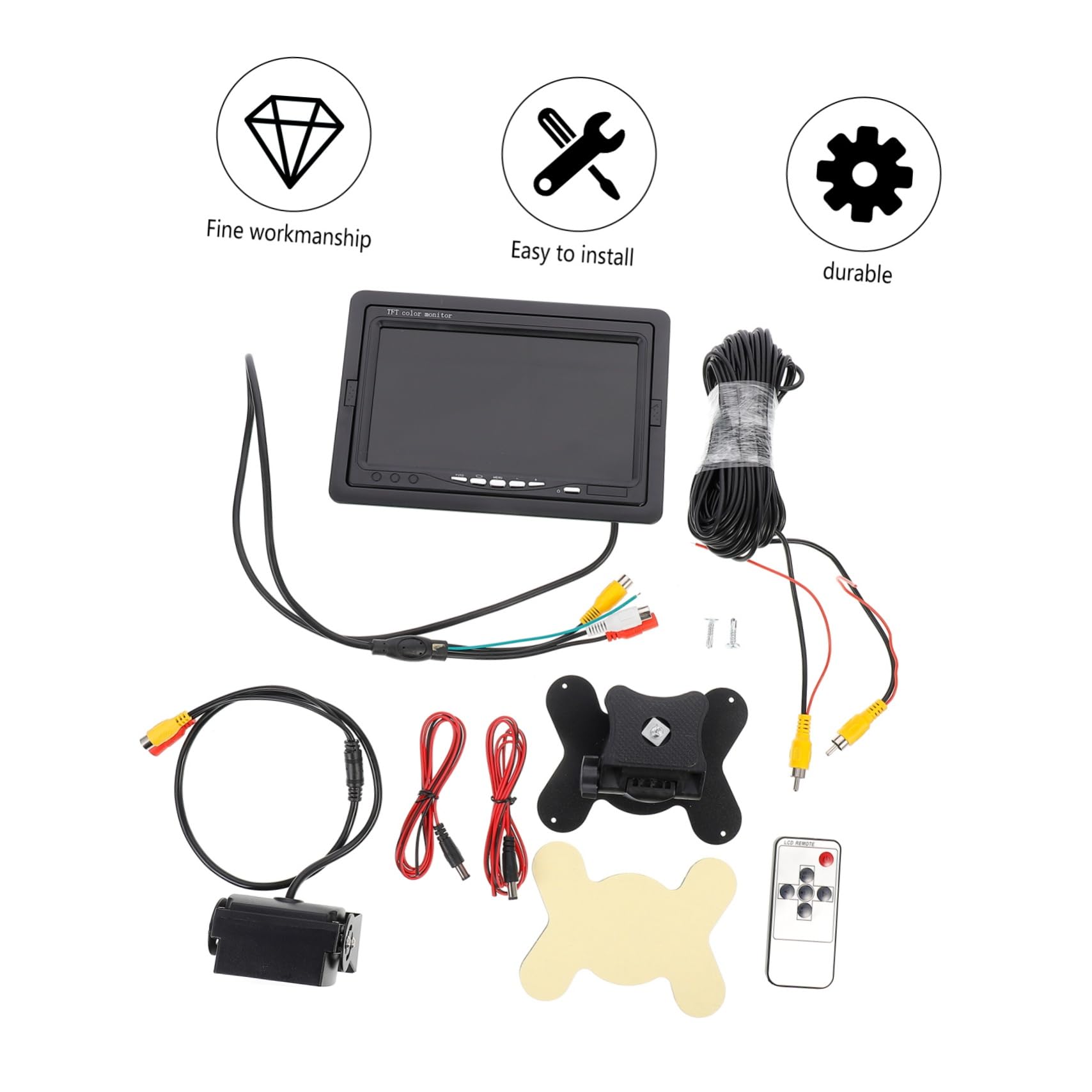 Veemoon Écran De Recul avec Caméra Étanche pour Sécurité Automobile Installation Facile Compatible Pal Ntsc pour Voitures Et Camions