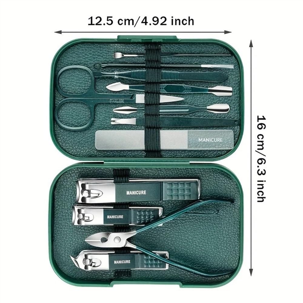 Manicure, pedicure Kit, 12-częściowy zestaw kolorowych obcinaczy do paznokci, pedicure, szczypce do skórek, zestaw podróżny, Nail Art, nożyczki do paznokci ze stali nierdzewnej, narzędzia