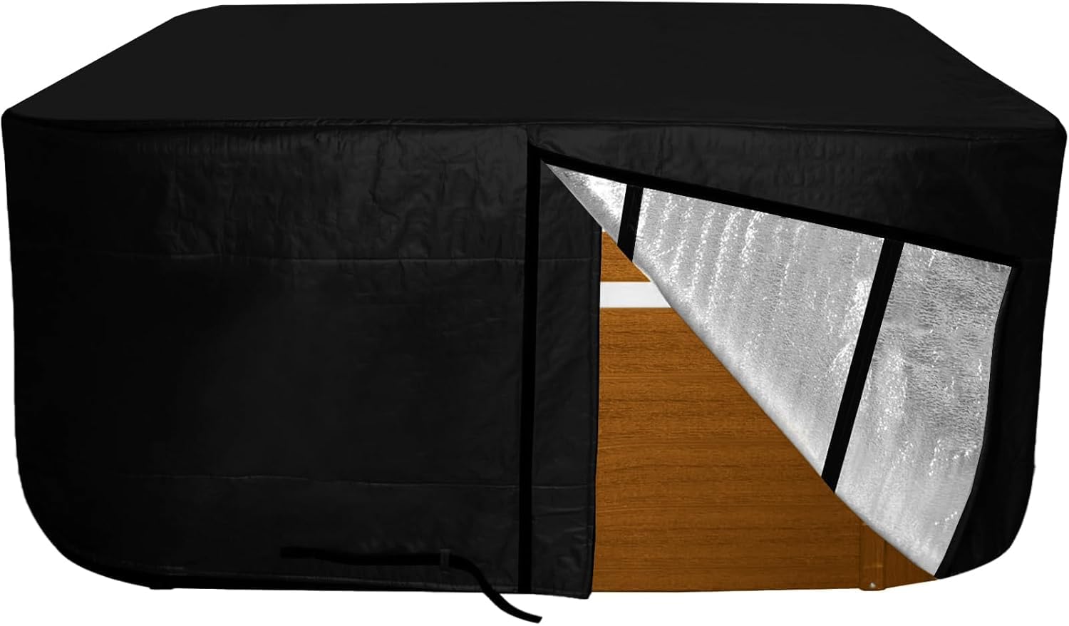 YUJHON Hot Tub Cover Thermal,Insulated Square Spa Cover for Winter,Waterproof Hot Tub Protector for Outdoor Bathtubs 244cm x 244cm × 90cm,Black