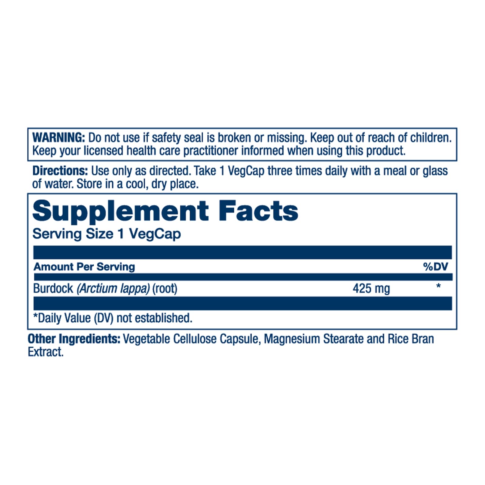 SOLARAY True Herbs Burdock Root, Non GMO & Vegan - 425 mg, 100 VegCaps — Amazon image 2
