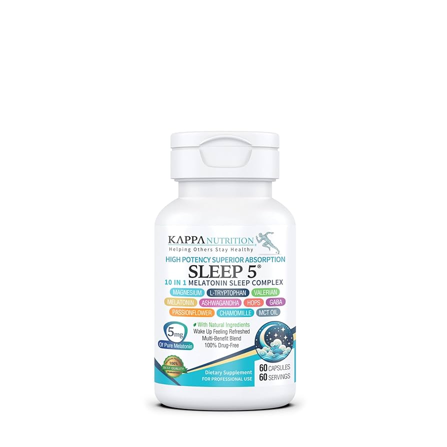 Natural sleep supplement bottle