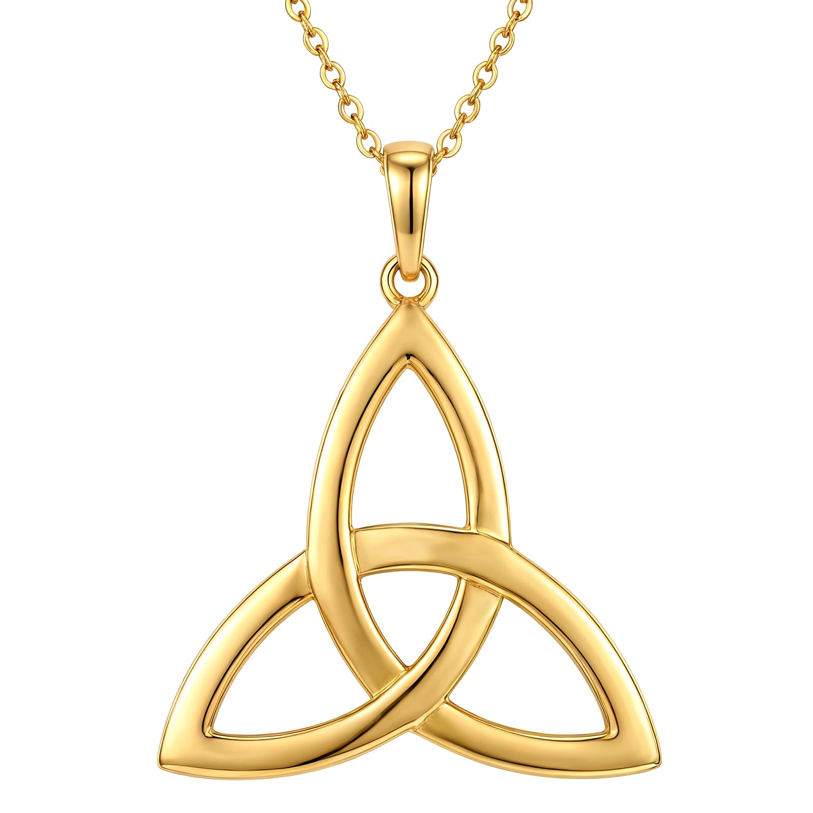 Alexander Castle Vergoldet Solide 925 Sterling Silber Trinity Knot Keltische Anhänger Halskette - Keltischer Schmuck für Damen mit einstellbarer 16"- 18" Kette & Schmuck Geschenk-Box - 20mm
