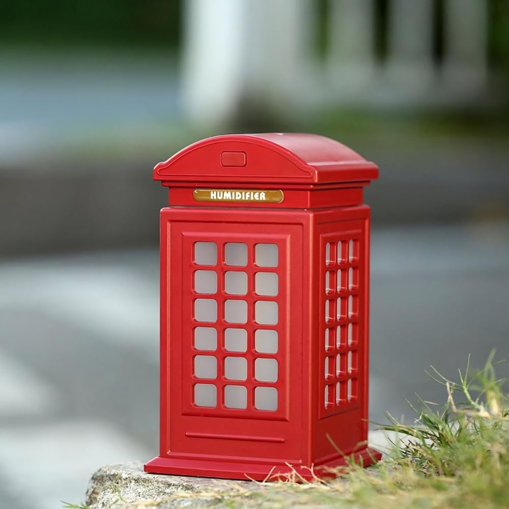 Drumstone ๐๐ ๐๐๐๐ซ๐ฌ ๐๐ฎ๐๐ซ๐๐ง๐ญ๐๐ Air Purifier 300ML Aroma Diffuser in London Telephone Booth Design, Essential Oil Compatible Humidifier & Decorative Gift for Home, Office, Kids & Adults 3