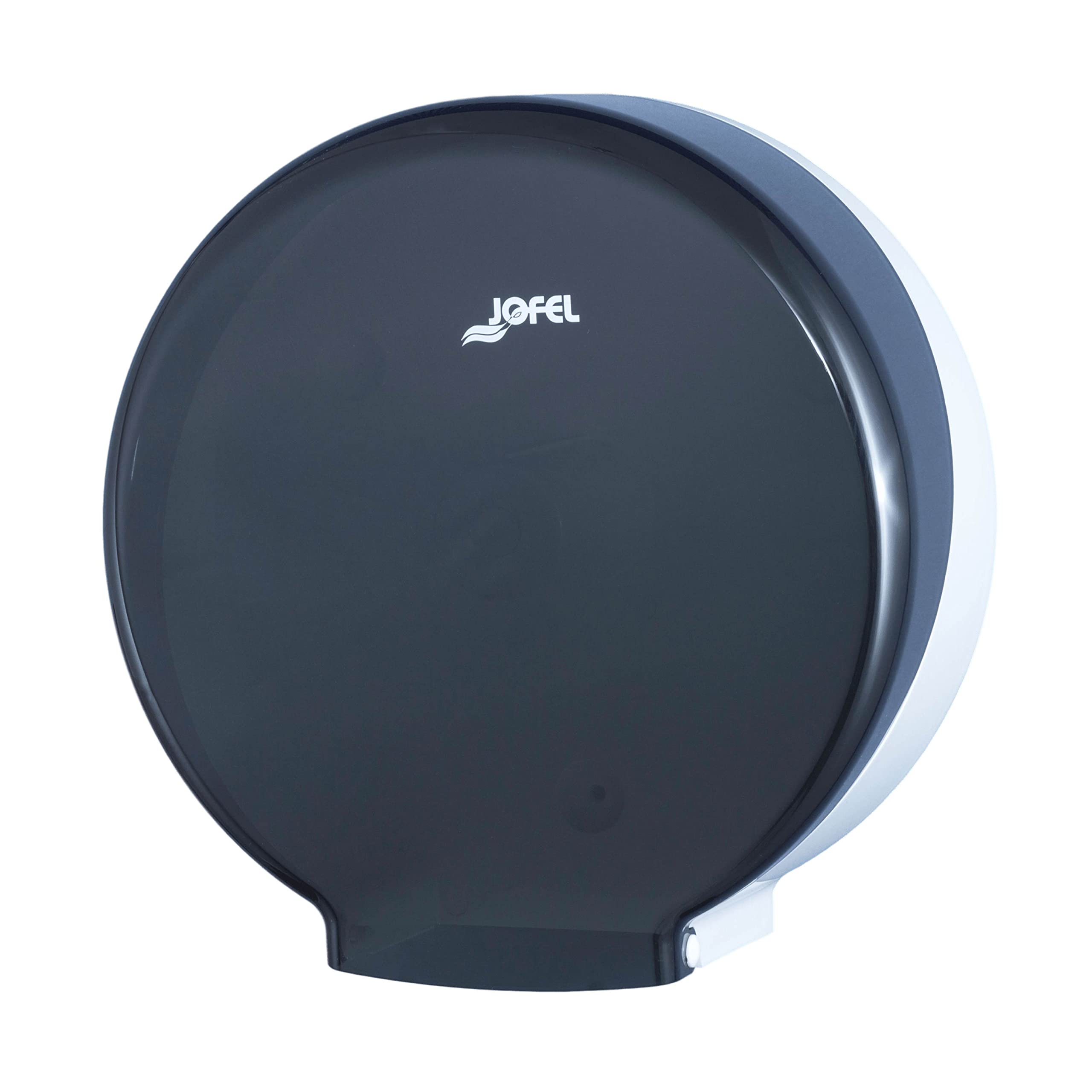 Jofel - Portarrollos de Papel Higiénico Industrial Grande, Dispensador de Papel en Rollos de hasta 400m, max. 260mm de Diámetro, Mandril de 45mm, Ideal en Baños Públicos WC, Azur AE56000, ABS Fumé
