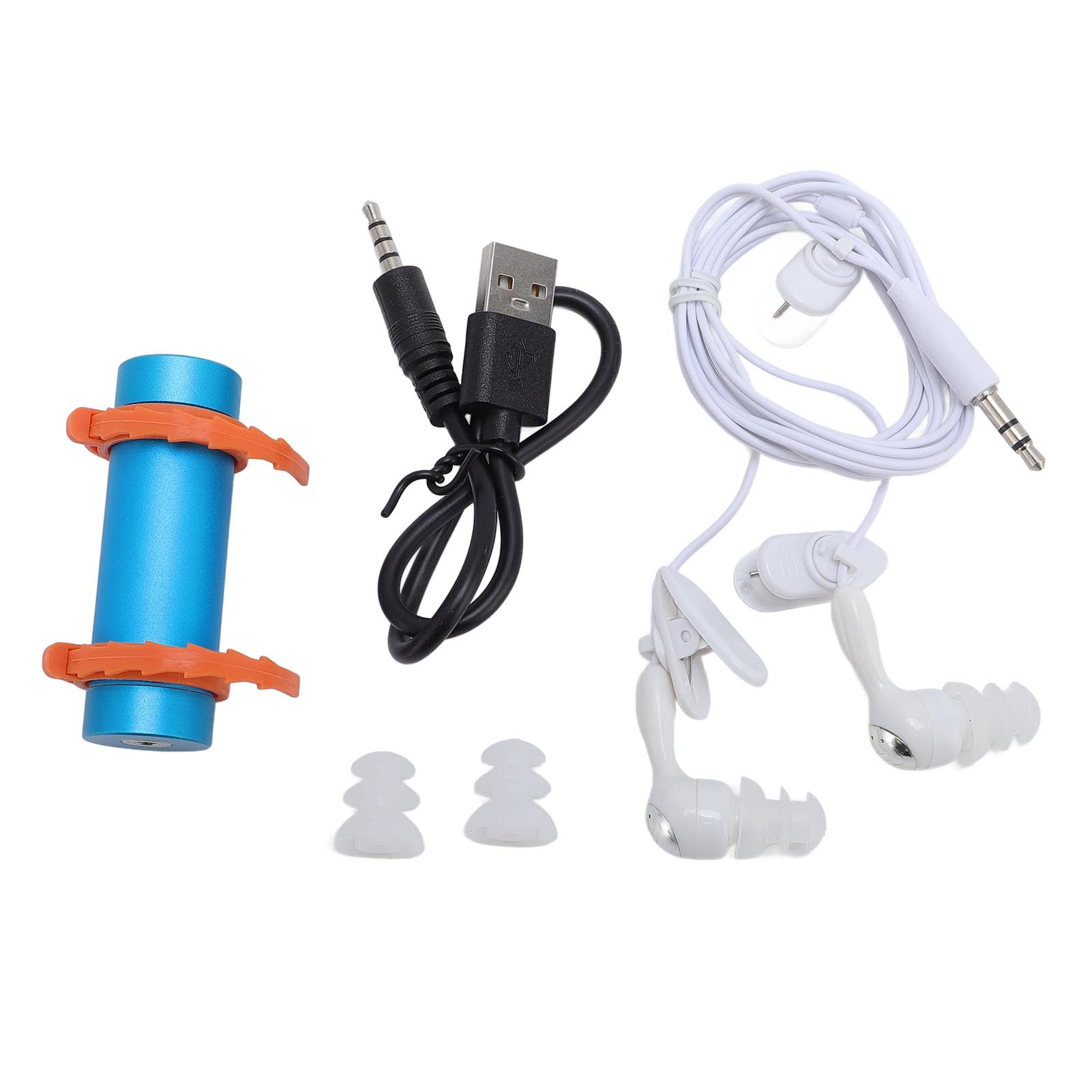 Reproductor de 8GB Mp3, Reproductor de Mp3 a Prueba de Agua IPX8, Reproductor de Música de Aluminio Portátil con Auriculares a Prueba de Agua para Nadar el Buceo (Blue)
