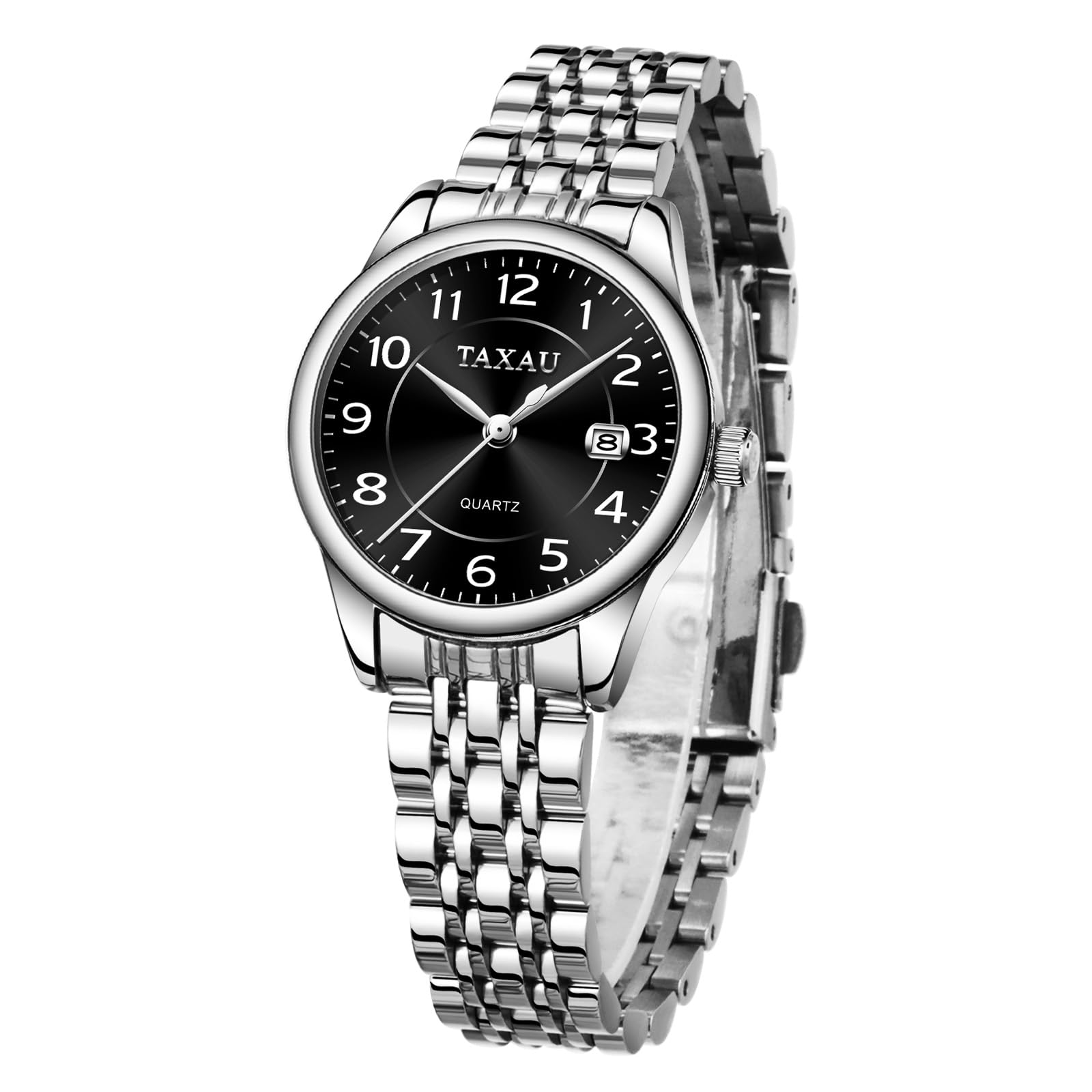 Women's Watch Simple Small Dial – Women's Watch with Date Waterproof – Classic Watch Women's Quartz Watch Gold Silver Stainless Steel Strap