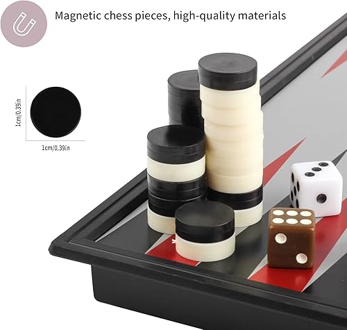 Miniatura 7 de Andux Juego de mesa portátil de backgammon magnético plegable CXSLQ-01 (M)