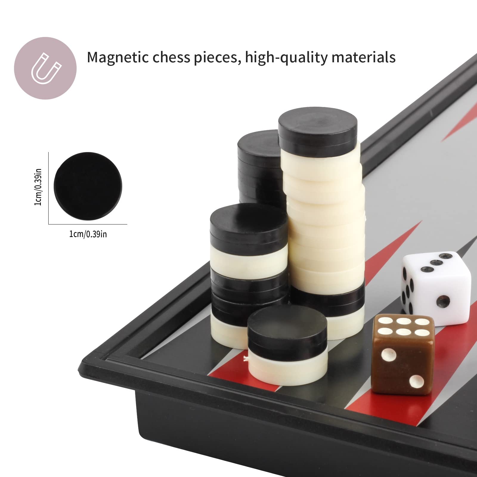 Andux Portable Magnetic Folding Backgammon Table Game Set CXSLQ-01 (M)