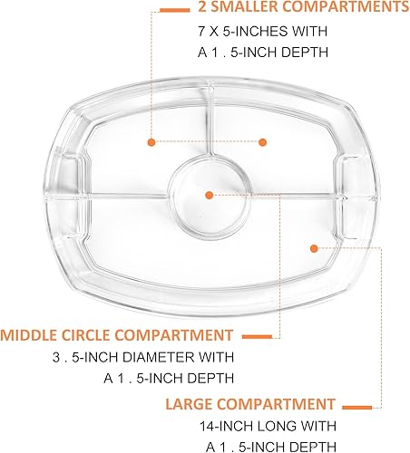 Miniatura 13 de Servidor de condimentos refrigerado Juego de servir de barra de tacos para fiesta Bandeja de condimentos refrigerada con tapa y 5 compartimentos