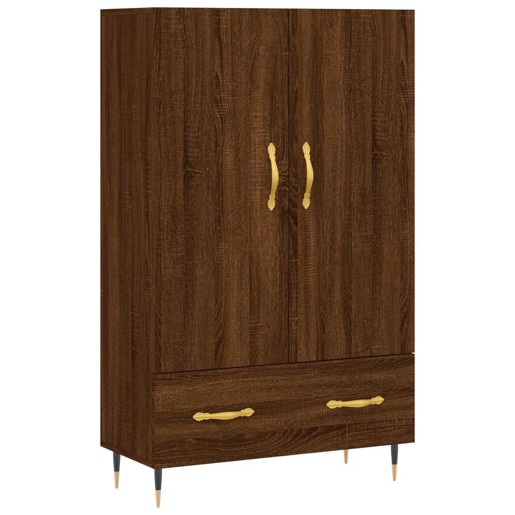 Möbel Wohnaccessoire Highboard Braun Eiche 69,5 x 31 x 115 cm Bauholz