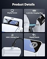 Vista 6 de FASTSNAIL [LED Display] 7400mWh Rechargeable Battery Pack for PS5 Controller, Battery Extender for PlayStation 5 DualSense Controller, Play and