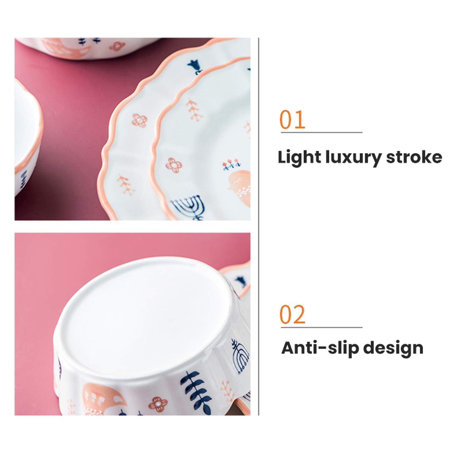 Ensemble de Plats/Assiettes/Bols, Ensembles de Vaisselle en céramique, Service de Table Japonais en Porcelaine Peinte à la Main de 33 pièces | Bol à céréales de Luxe lége,