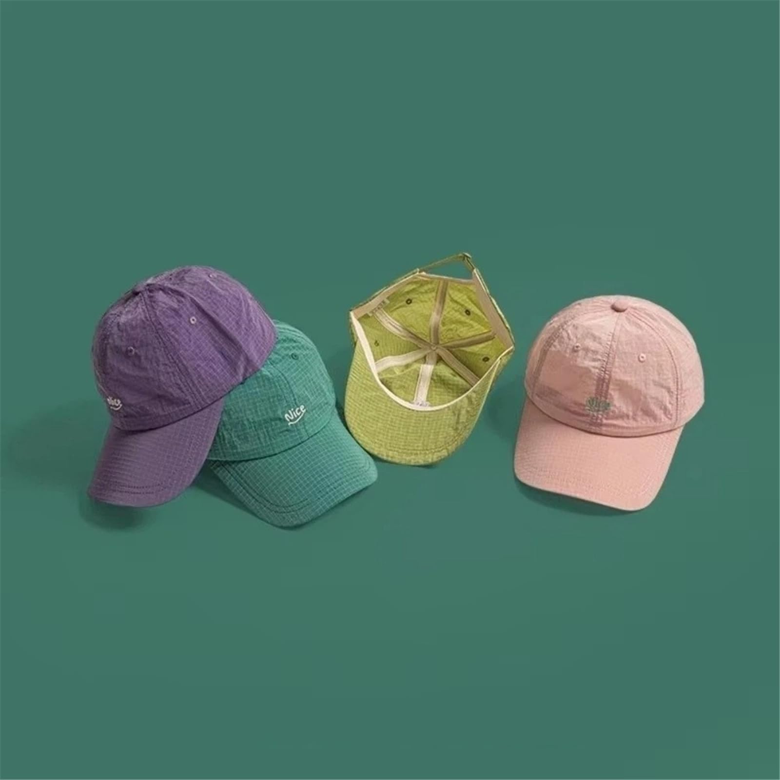 Casquette Homme De Soleil Fine À Carreaux pour Hommes Et Femmes, Baseball Respirante Séchage Rapide, Réglable avec Lettres Brodées, Sport Course Pied