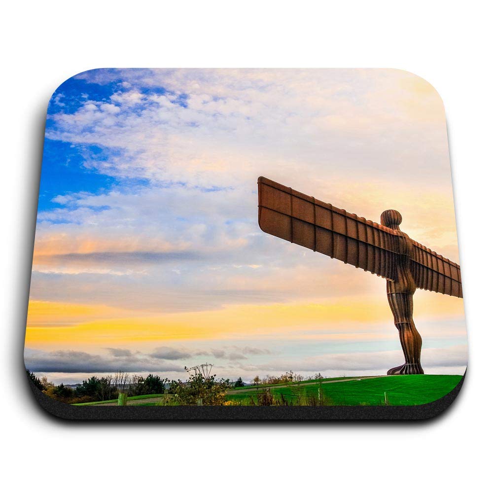 Destination Vinyl Ltd Multicolor 1 X Square Mdf Fridge Magnet - Angel Of The North Newcastle England Uk 24297