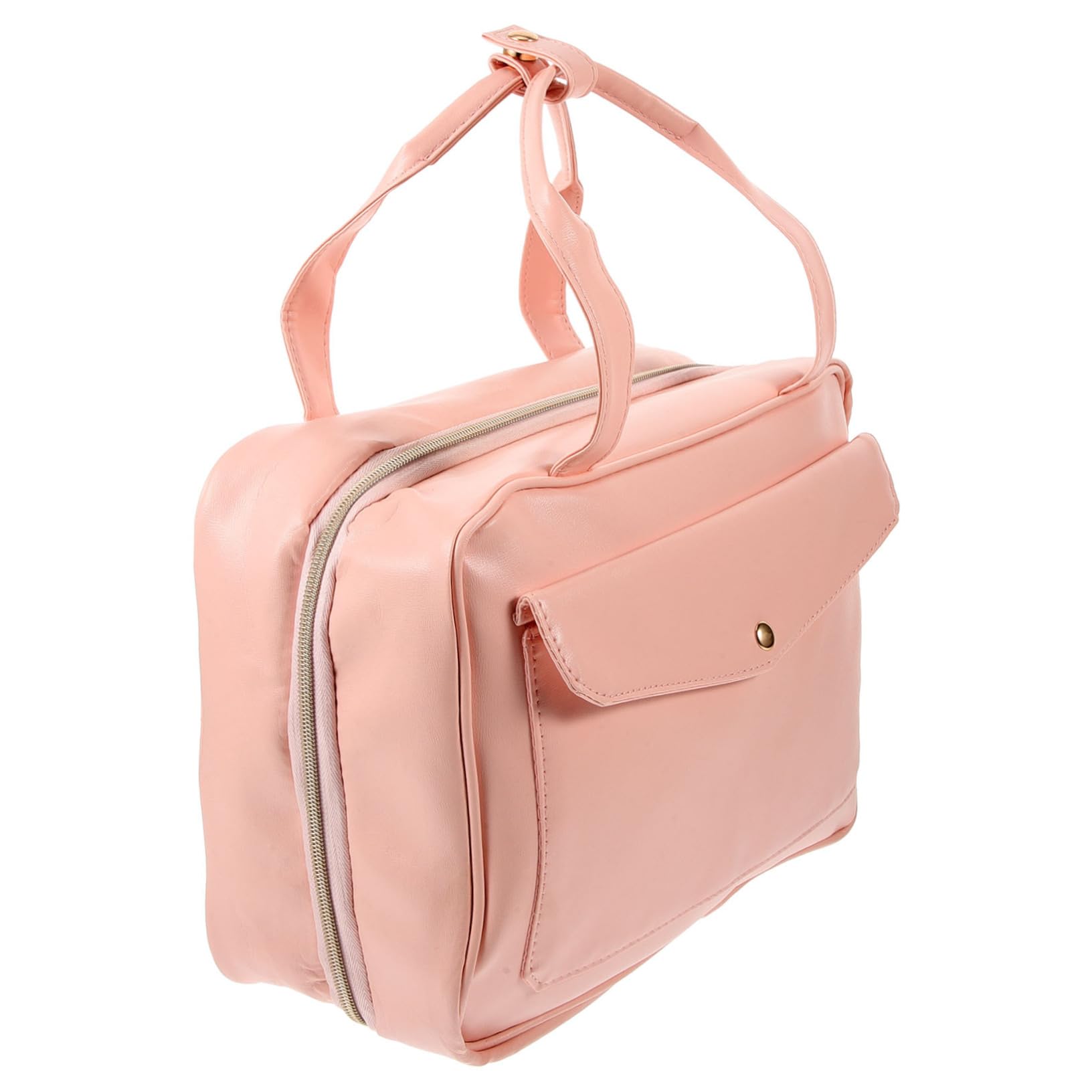 Borsa da Toilette Rosa in Pelle Pu Manico e Scomparti | Borsa Cosmetica da Viaggio, Design Appendibile Tasche e Capienza Ampia, per Viaggio e Uso Outdoor