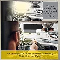 Vista 5 de Extensión de Visera Solar Polarizada para Automóvil con Lente de PC y Parasol Lateral, Visera Antirreflejo para Parabrisas - Universal para la Negro