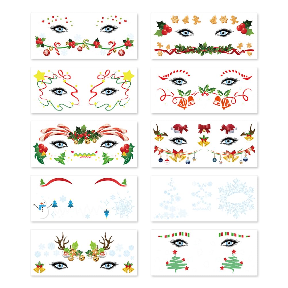 Christmas Face Temporary Tattoos