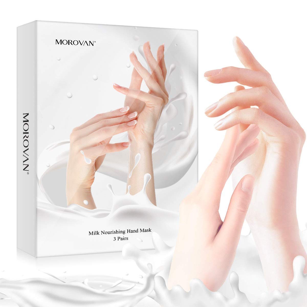 Hand Mask, Hand Milk Moisturizing Mask for Rough & Dry Skin, Nourishing Soften Hand Care Peel off Cream for Dry Crack Hands, 3Pairs Hand Spa Treatment Mask for Dead Skin Hydrating, Hand Mask for Women