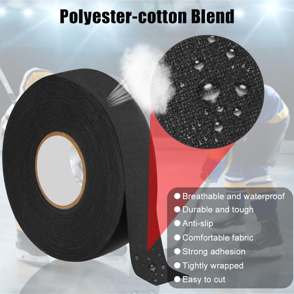 Grip Tape, Ruban Adhésif Sport avec Ciseaux, Autocollant Hockey Bande, Anti-Dérapant Ruban Adhésif de Hockey, Résistant Polyester Coton pour Badminton Raquette Squash Tennis, 25mm*25m