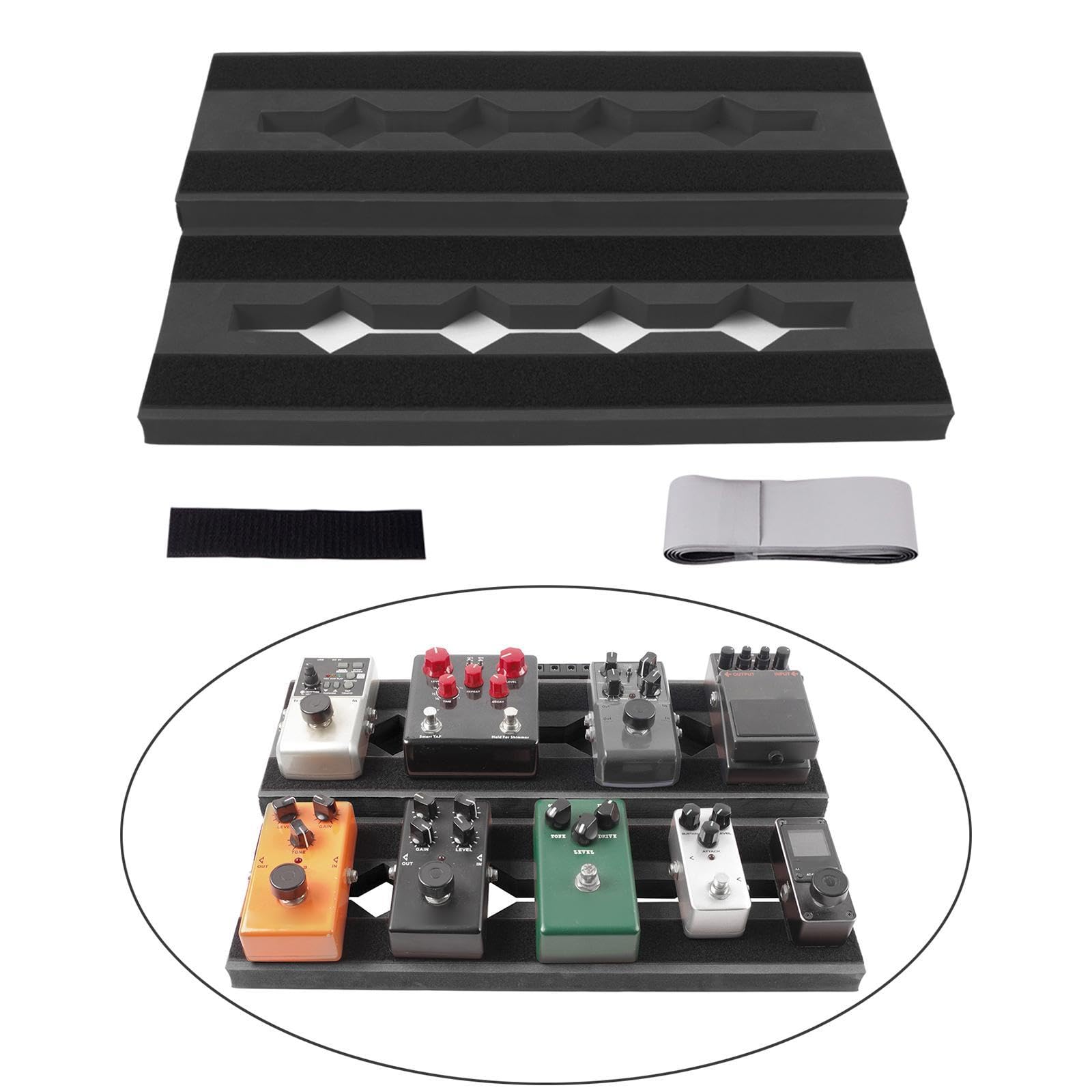 Amagogo Großer Gitarren -Effekt -Pedal -Board -Pedalboard Single Effect Board Gitarrenzubehör für Instrument, Schwarz Musikinstrumente & 