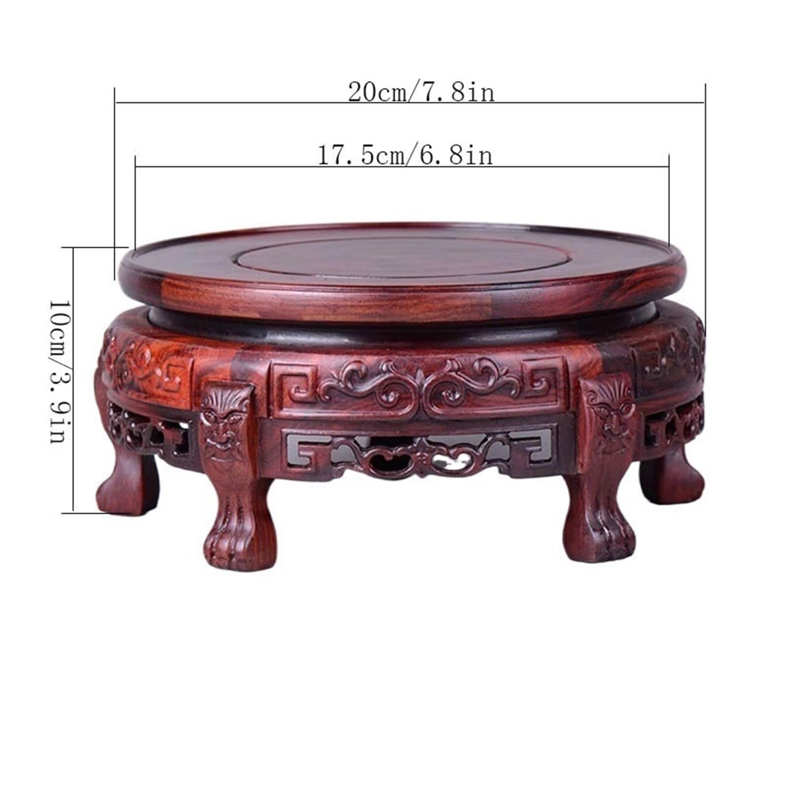 Vase Podest Stand Sockel im chinesischen Stil mit Fuß aus rotem Rosenholz, for Vase, Teekanne, Topf, Präsentationssockel Bonsai Ständer