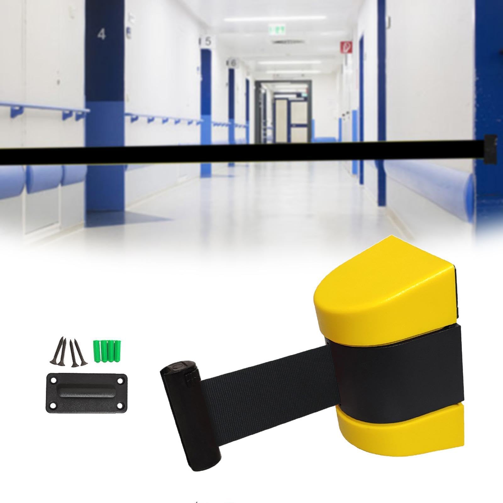 Barrera Retráctil de Pared con Cinturón Ajustable Divisor de Filas para Multitudes de Control de Acceso Cordonera para Restricción Hecho de Pp, 3 M