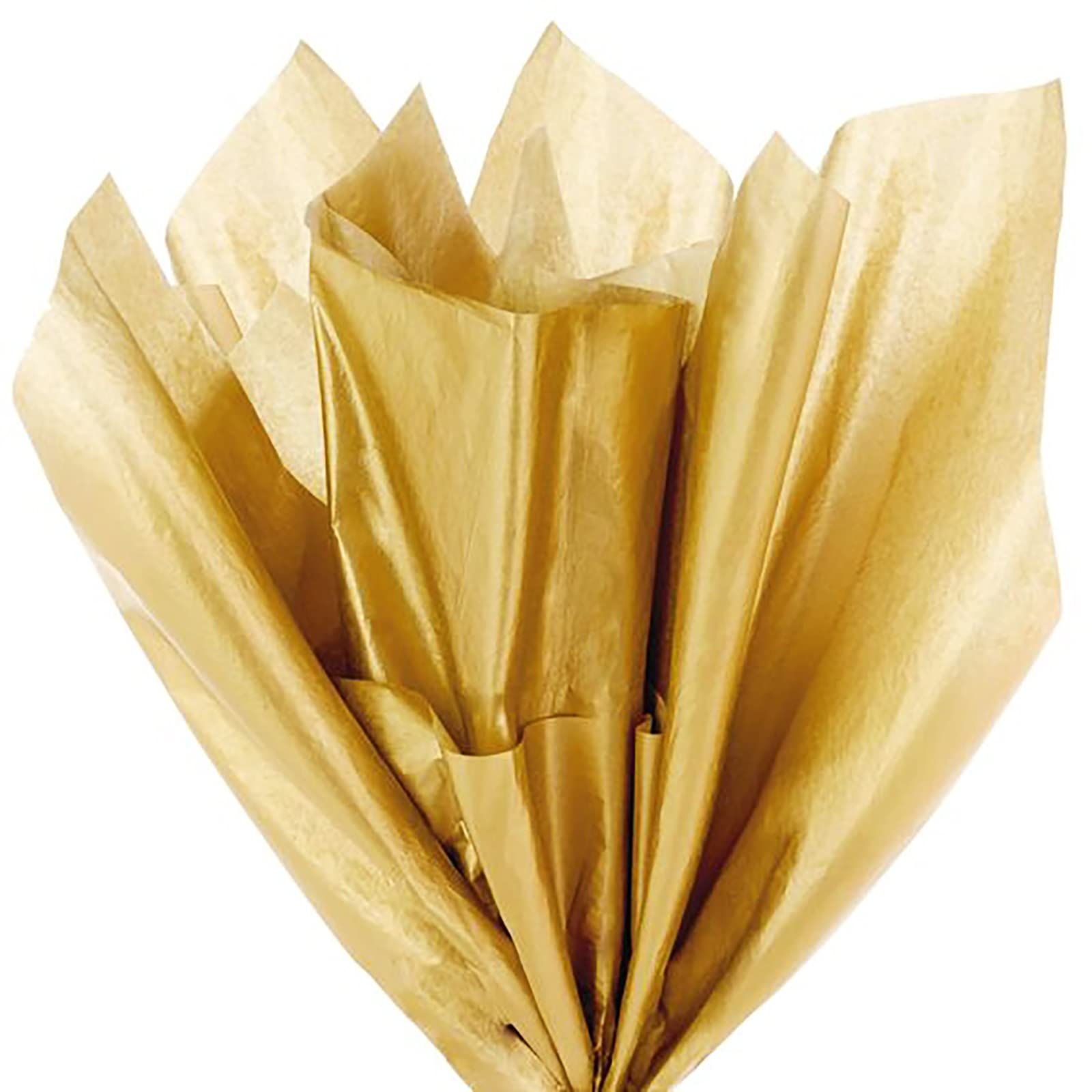 Grandi fogli di carta velina metallizzata Oro o Argento cm 50x75 carta velina da imballaggio per artisti dell’artigianato. Per decorazioni, feste, regali (Oro, 480 fogli)