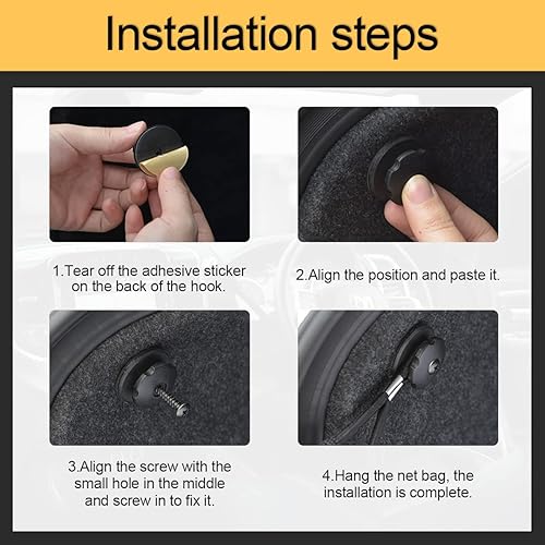 Miniatura 6 de Hanemia Red de carga trasera para automóvil, red organizadora de almacenamiento elástica ajustable, red de almacenamiento de carga para maletero,