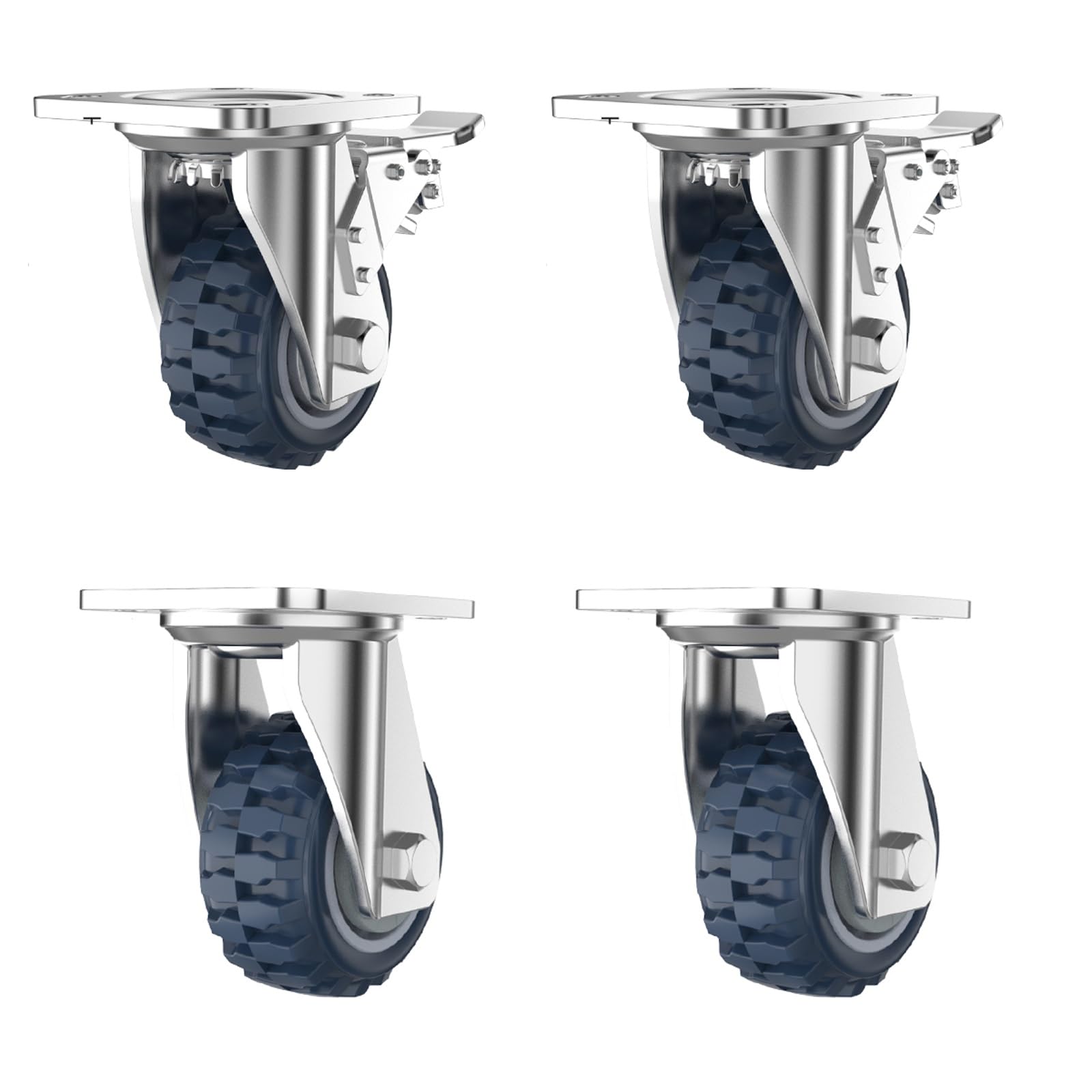 Roulettes pivotantes 6 pouces avec verrouillage lot de 4 pour chariot robuste et meuble