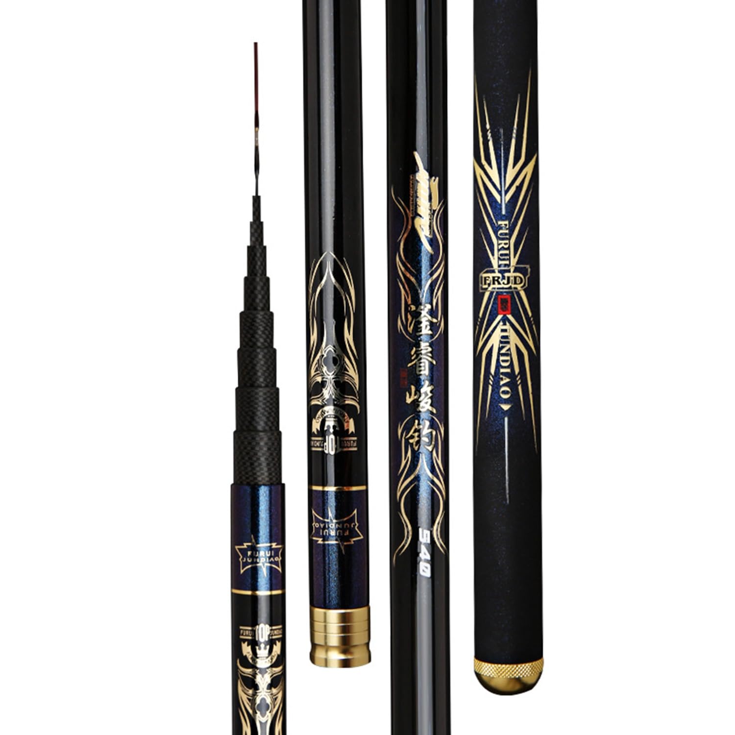 HUSHDML Telescopic Carbon Fibre Fishing Rod 2.7m–7.2m Ultra-Lightweight and Ultra-Strong Chinese fishing rod, Suitable for Carp Fishing in Lakes, Reservoirs, Rivers and Ponds(28 tone,3.6m)