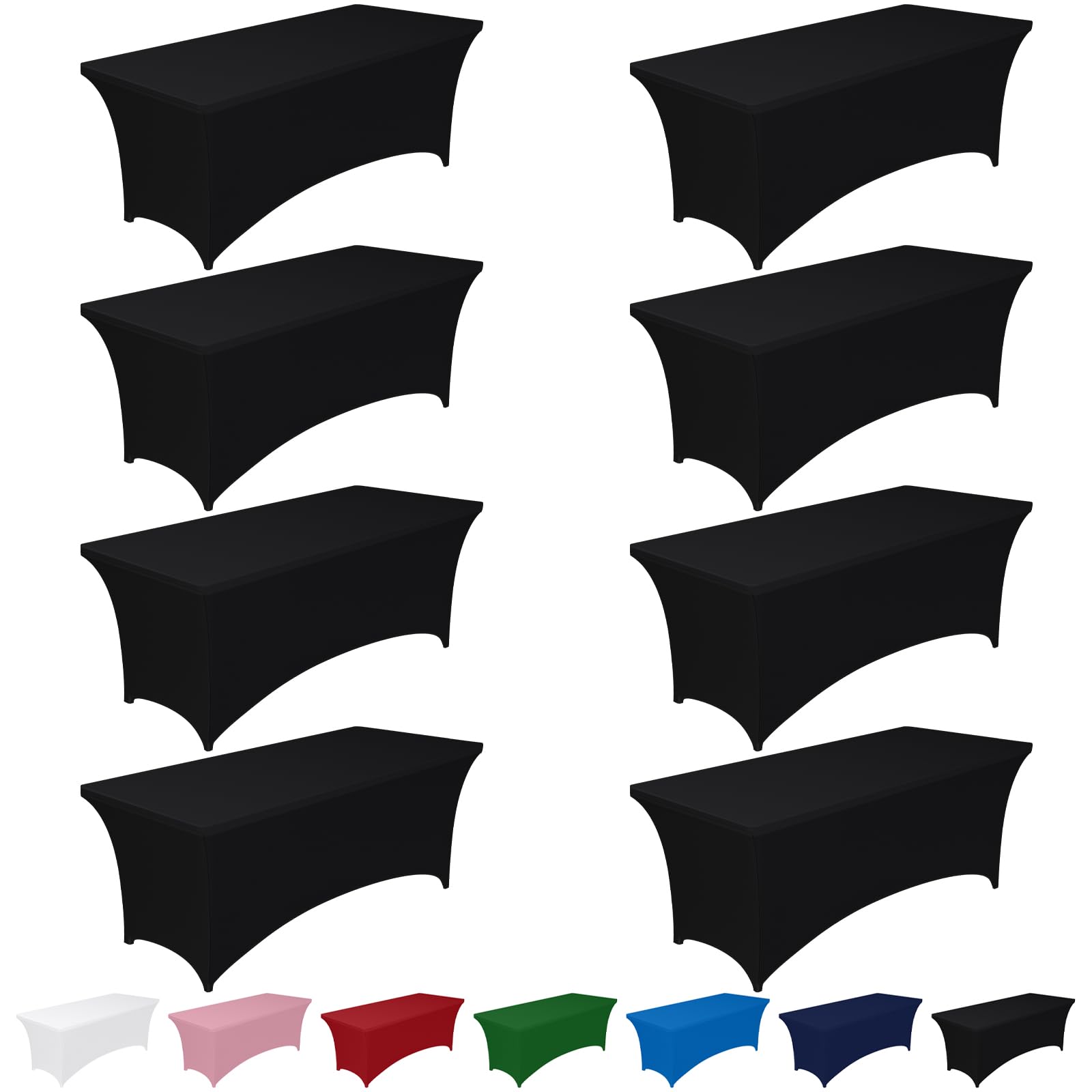 Black Spandex Tablecloths - 6ft Pack -11