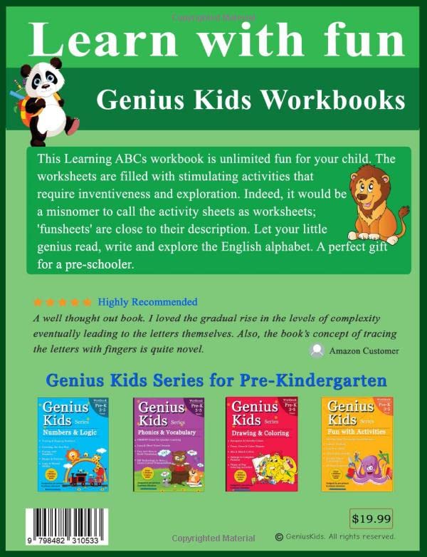 Learning ABCs (Pre-K): Teaches Tracing, Strokes, Uppercase and Lowercase Letters and Alphabet Activities to Pre-Schoolers (3-5 years) (Genius Kids (Pre-Kindergarten)) - Image 2