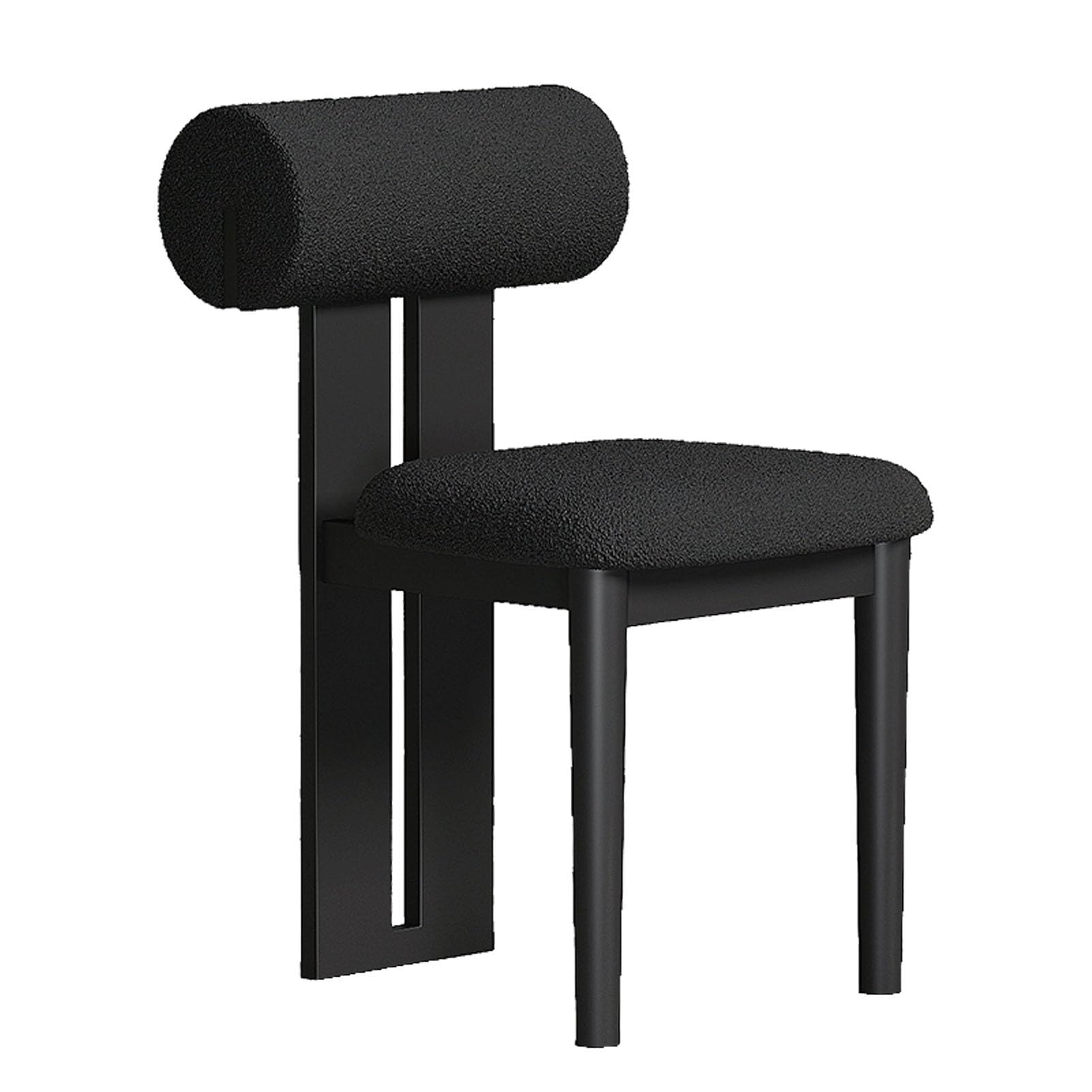 Silla de comedor moderna sin brazos, suave y acolchada, con respaldo, patas de madera elegantes, ideal para comedor, estudio, cafetería o restaurante (negro, 1 unidad)
