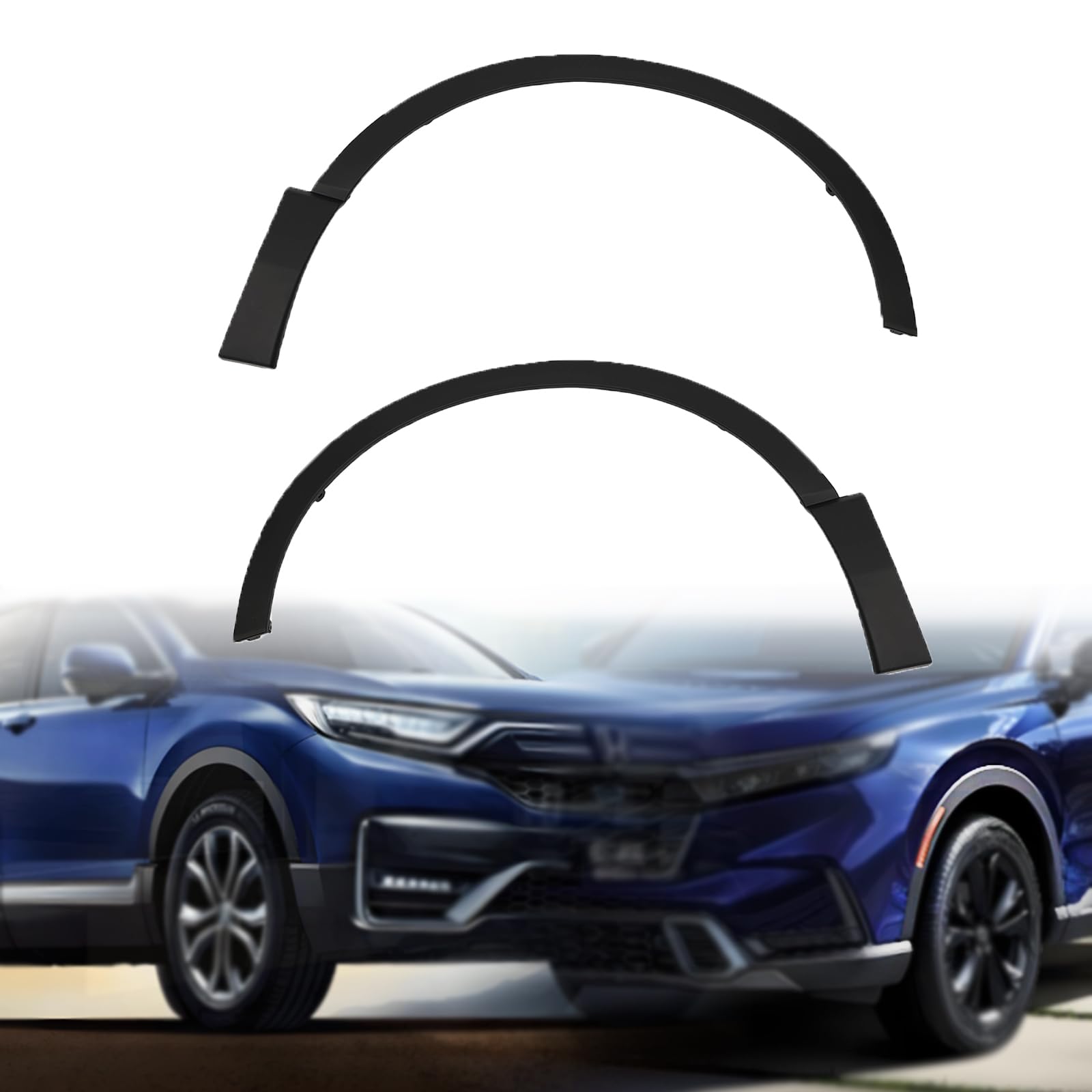 1 Pair Front Fender Trim Set for 2017-2022 Honda CR-V Hybrid/EX/EX-L/Sport, Driver and Passenger Side 74115TLAA02, 74165TLAA02 Fender Flare Wheel Trim Molding Black