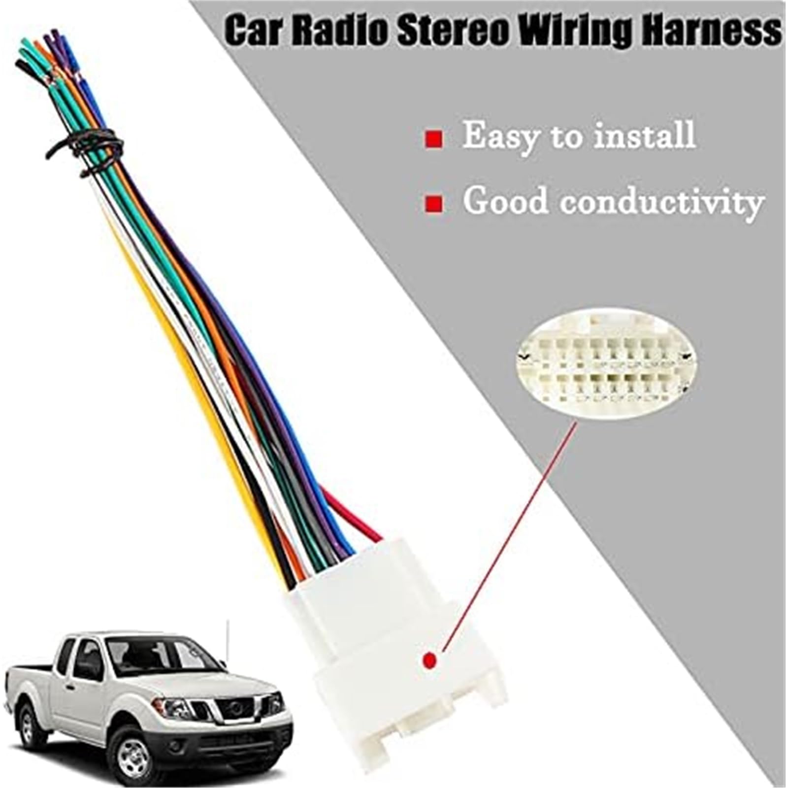 Wiązka przewodów radia samochodowego, do Mitsubishi, 2009-2019 Lancer, 2008, do Mitsubishi, Lancer GTS, 2012-2019 Outlander Sport 20-stykowy przewód stereo Instalacja odtwarzacza CD Odbiornik