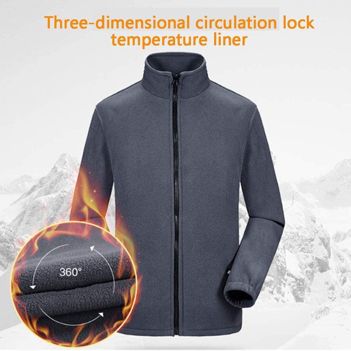 MU Chaqueta de Invierno para Hombre Chaquetas de Esquí Impermeable Chaquetas de Snowboard Fleecas Cálidas Abrigos de Pesca de Montaña Térmica con Capucha Desmontable/Black/M