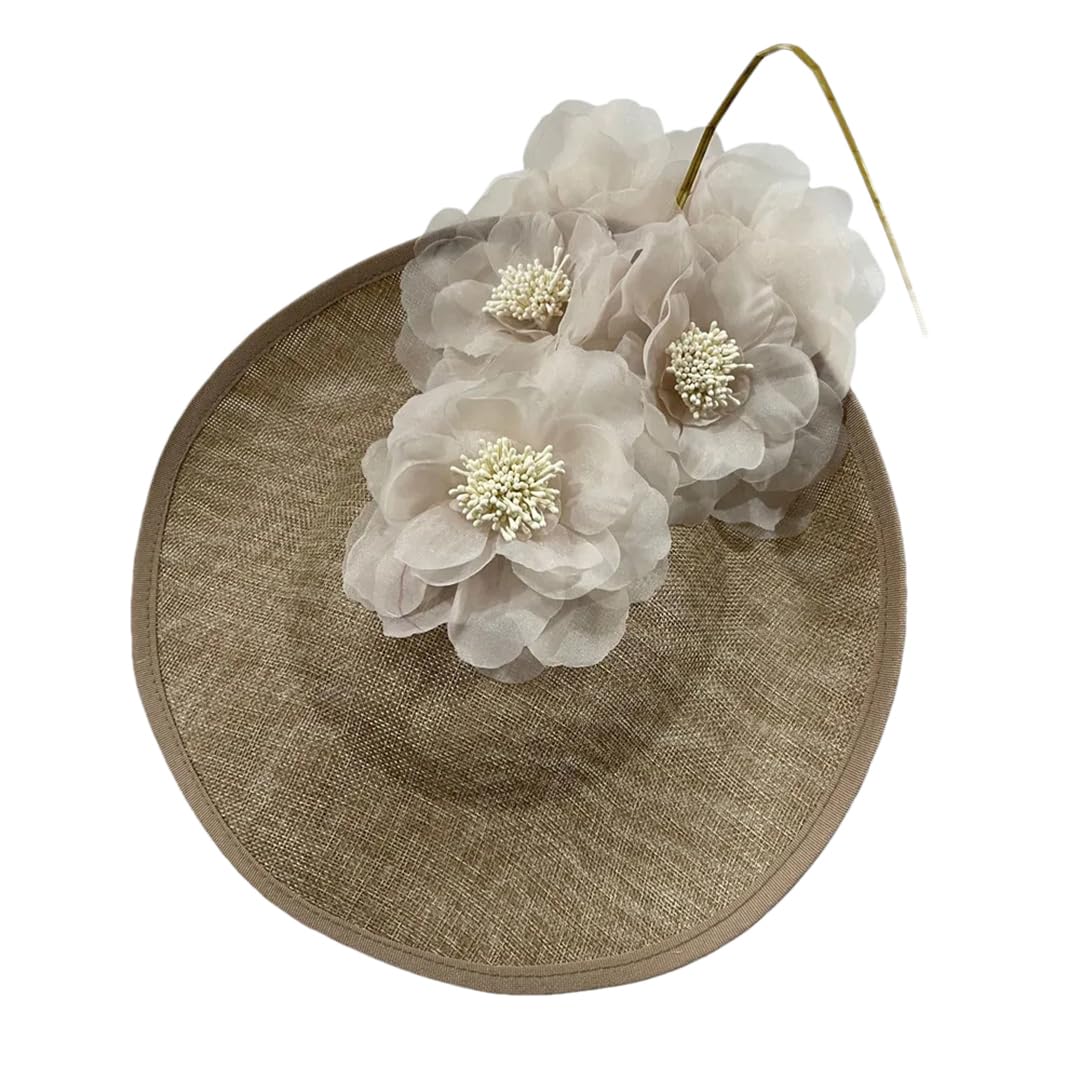 Fascinator vintage da donna per capelli grandi per chiesa elegante cappello di seta fiore rosa Fedora, come da immagine., Etichettalia unica