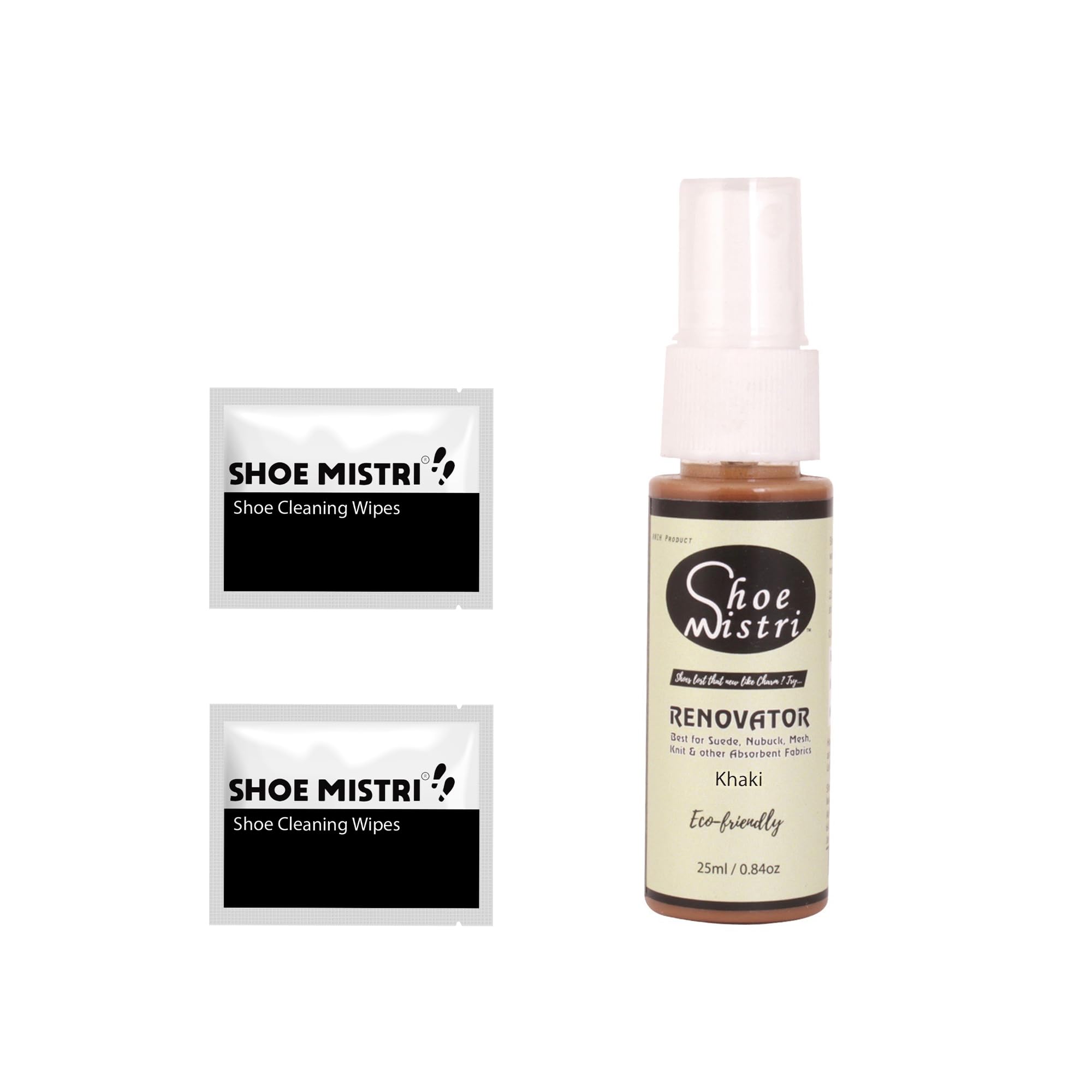 Shoe mistri Shoe Cleaner(2 Wipes) and Khaki Renovator Miniature - Suede, Nubuck, Canvas, Knit and most other absorbent Fabrics - 25 Ml (B0CN91HKPT) Amazon Price History, Amazon Price Tracker