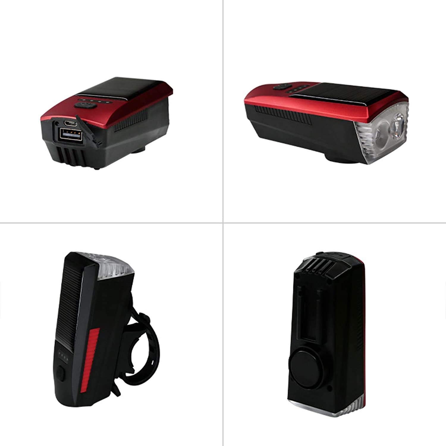 Bike Light USB Ricaricabile, Doppia T6 ad Alta luminosità luci per Biciclette Anteriore, feritoia per Bicicletta a LED Luminosa, Torcia da Ciclismo Stradale