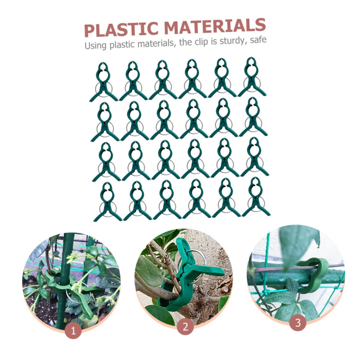 50 Stück Gartenclips Pflanzen Pfingstrose Aufstecksieb für Töpfe Gartenspalier Blumenrankenclips Grün Plant Clips pflanzklammer tomatenclip Anlage Orchideenranke Wein-Clips Plastik