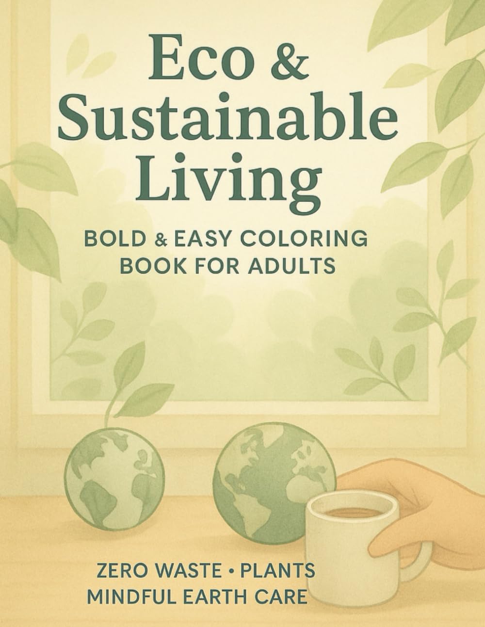 Eco & Sustainable Living: Bold & Easy Coloring Book for Adults — Zero Waste • Plants • Mindful Earth Care