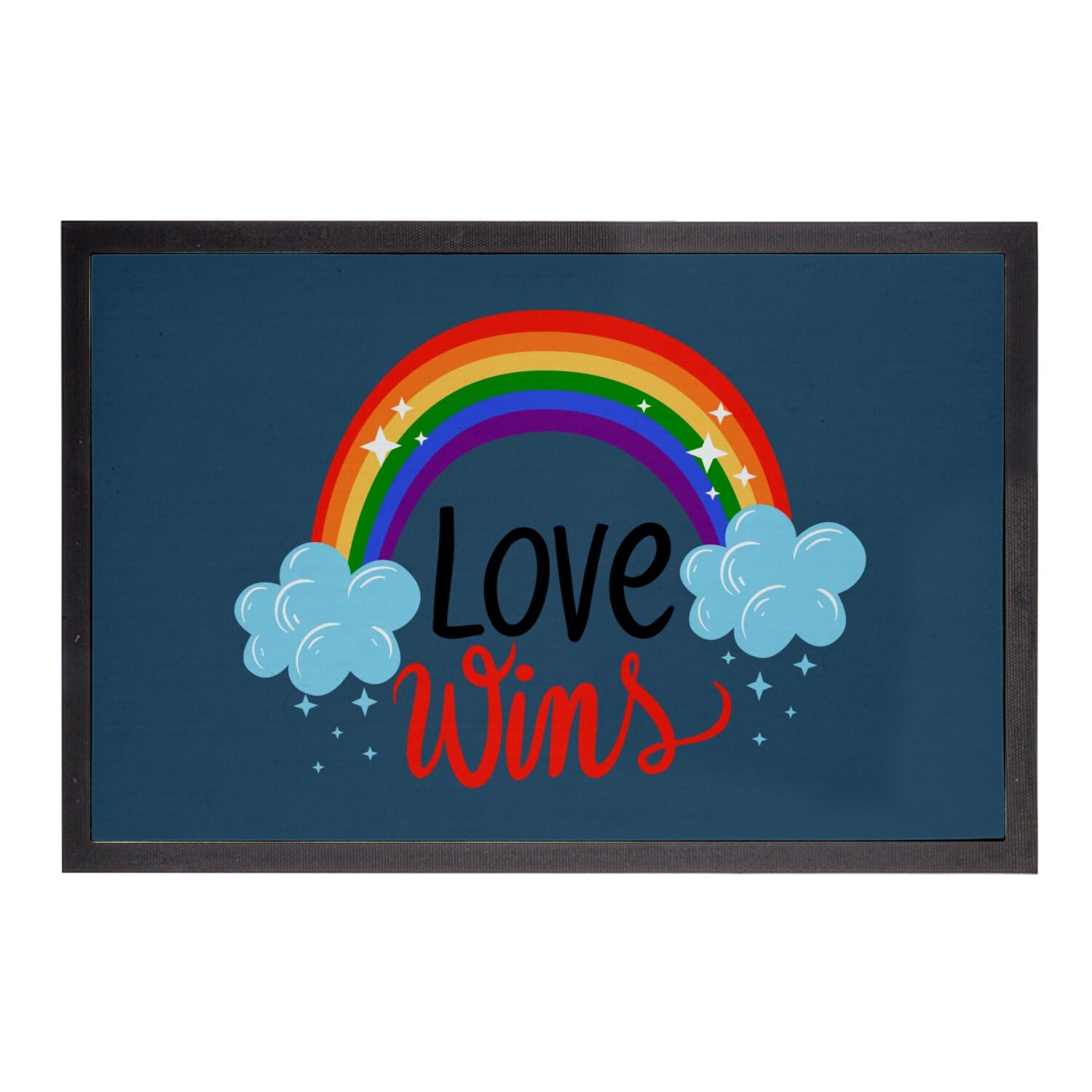Paillasson arc en ciel gay lesbien, tapis de sol bleu 60x40cm amour
