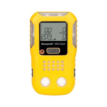 BW Technologies BWC4-Y-N Clip4, 4-gas Combustible, O2, LEL, H2S, CO - 2-Year Detector, Mixture of Lexan, TPE and Plastic, Yellow, 4.7" X 2.7" X 1.3"