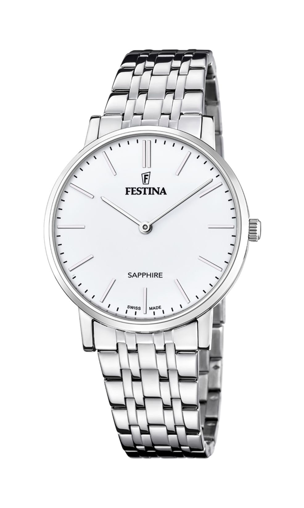 Festina Swiss Made Orologio Uomo in Acciaio Inox. 316l Argentato