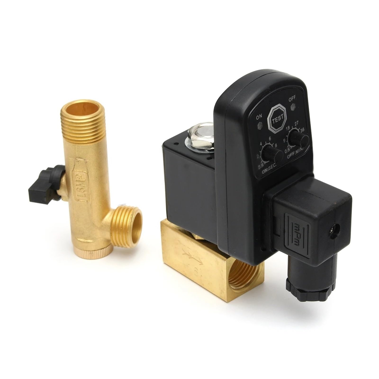 Válvula de drenaje de 1/2 ", compresor de aire electrónico temporizado, tanque de Gas, válvulas de drenaje automáticas de 2 vías for filtros, cilindros de aire, 1 ud. Para aplicaciones industriales