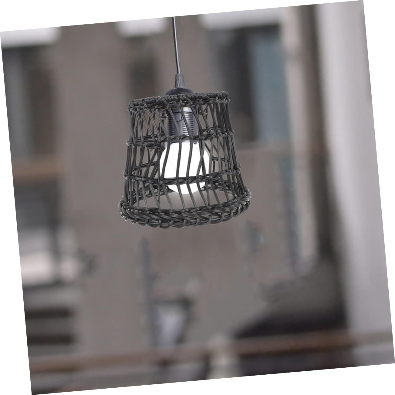 Artibetter 2pcs Woven Lamp Shade Rustic Style Ceiling Light Cover Handmade Decorative Pendant Lamp Shade for Room and Dining Areas Tea and No Bulb Included